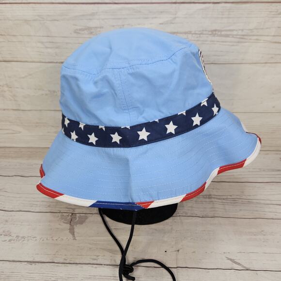 Boston Red Sox Bucket Hat Adult One Size Blue 100% Polyester American Flag MLB - Picture 4 of 5